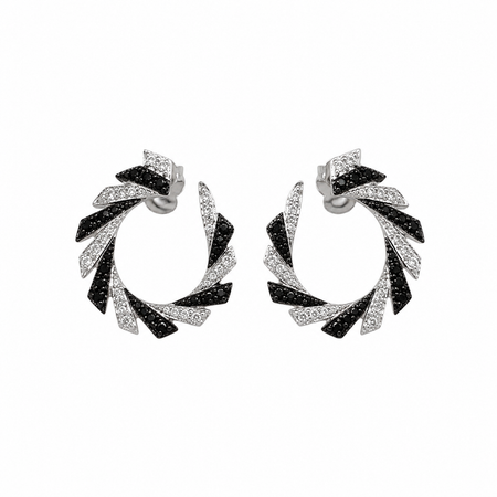 Black and white fancy earrings