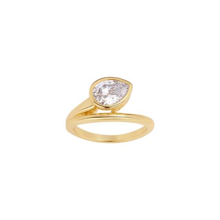 Pear Solitaire Wrap Ring