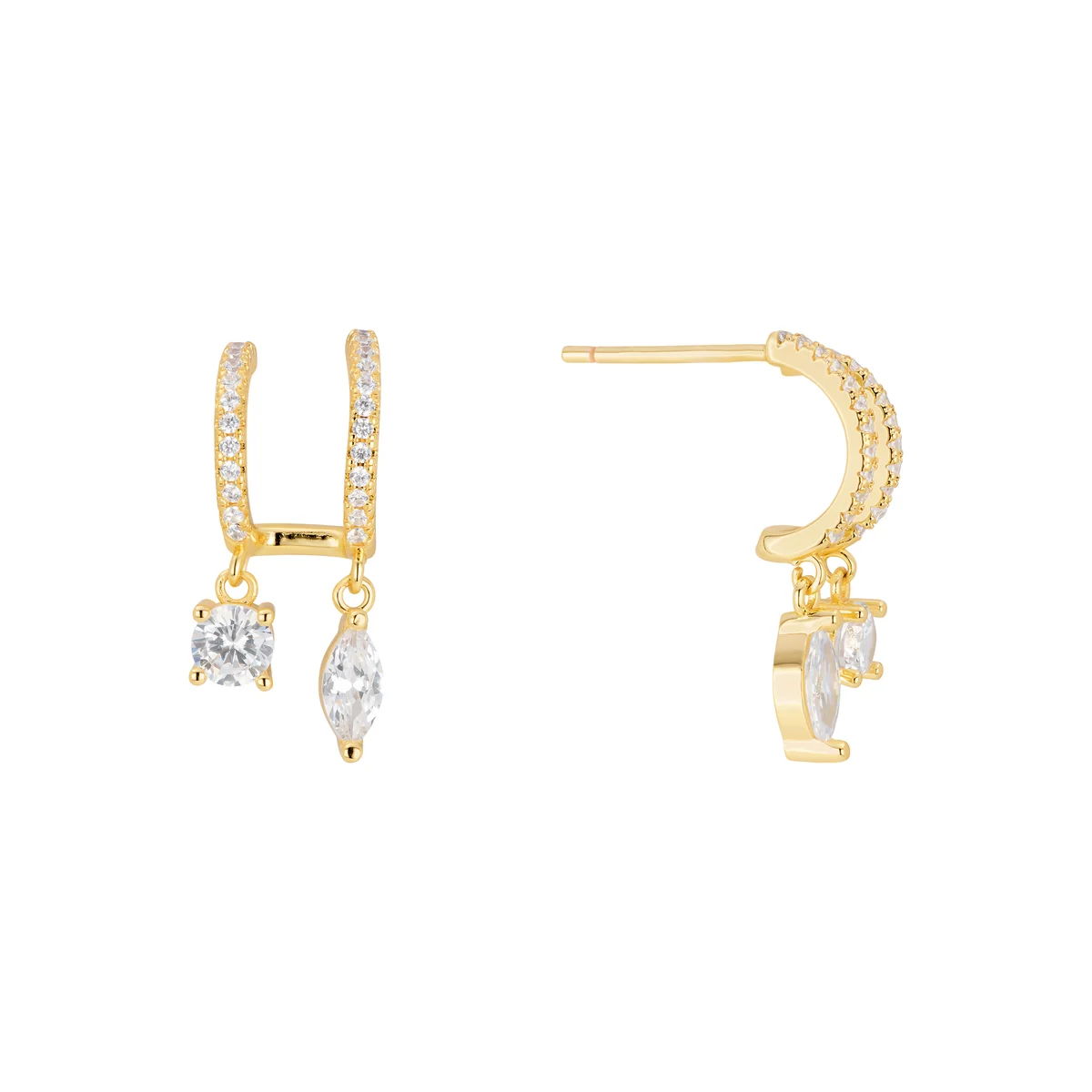 Double Sparkle Drop Earrings