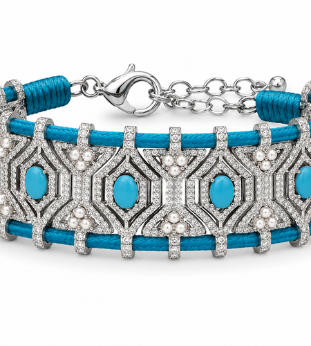 Pearl Geometric Cord Bracelet