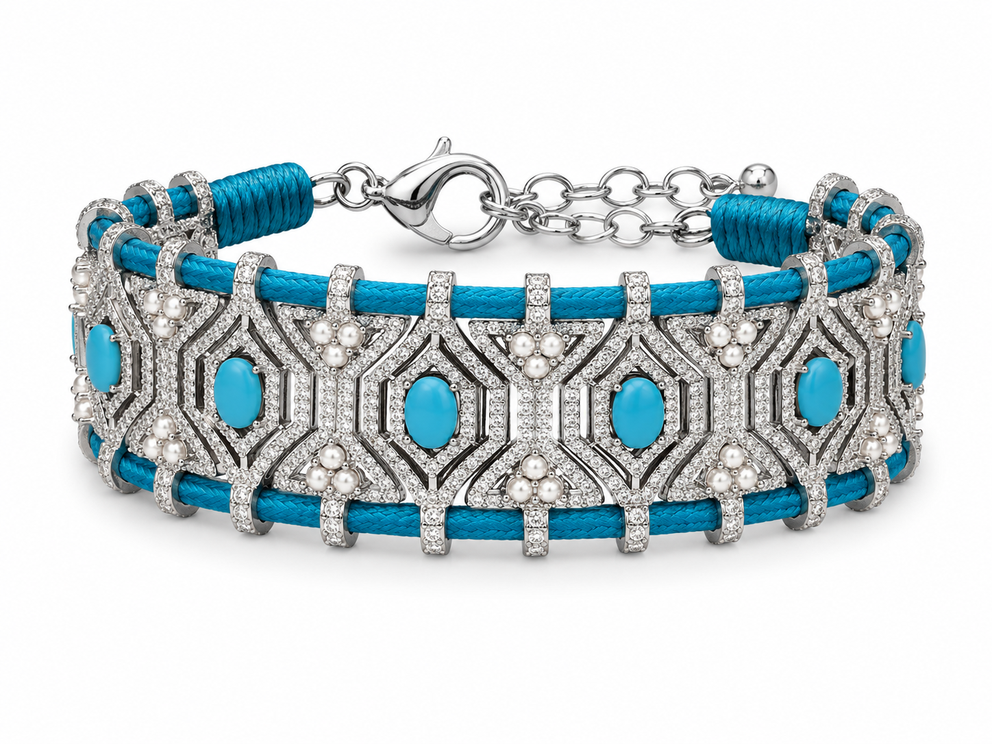 Pearl Geometric Cord Bracelet