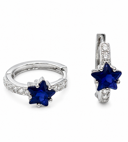 Color Cz star huggie