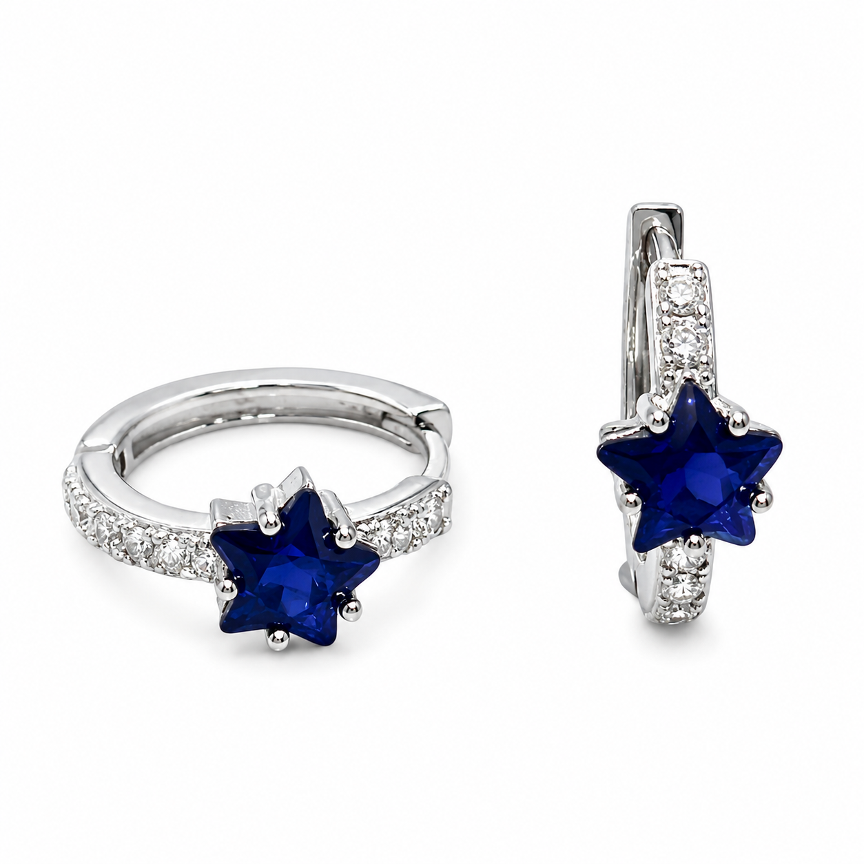 Color Cz star huggie