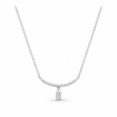 Baguette Charm Curve Necklace