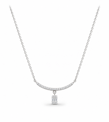 Baguette Charm Curve Necklace