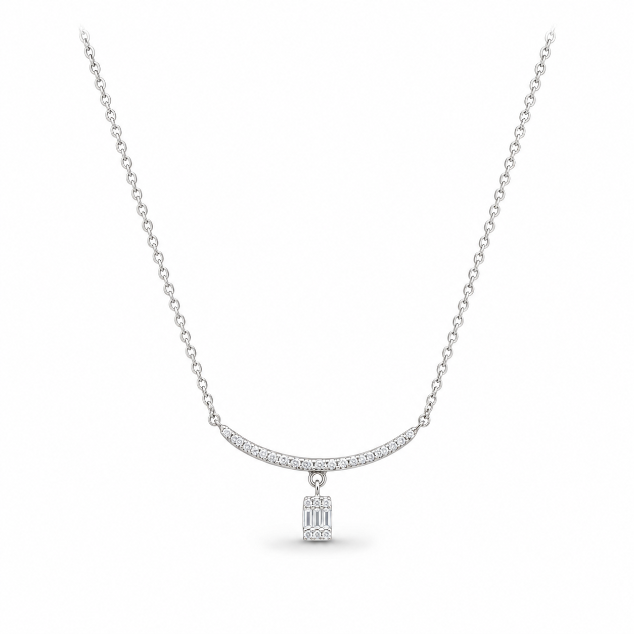 Baguette Charm Curve Necklace