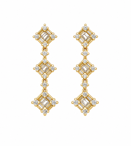 Baguette drop earrings