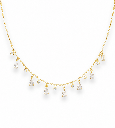 Princess Teardrop Dangle Necklace