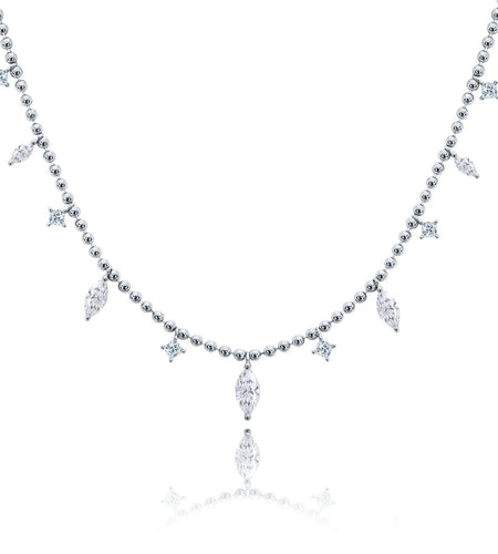 Toilet chain multi Diamond charms necklace