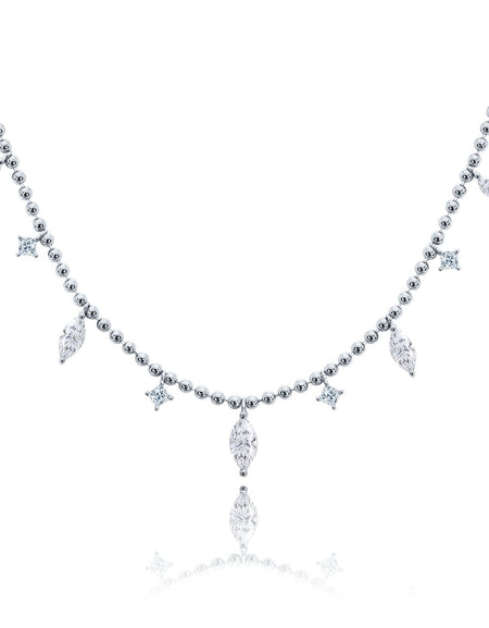 Toilet chain multi Diamond charms necklace