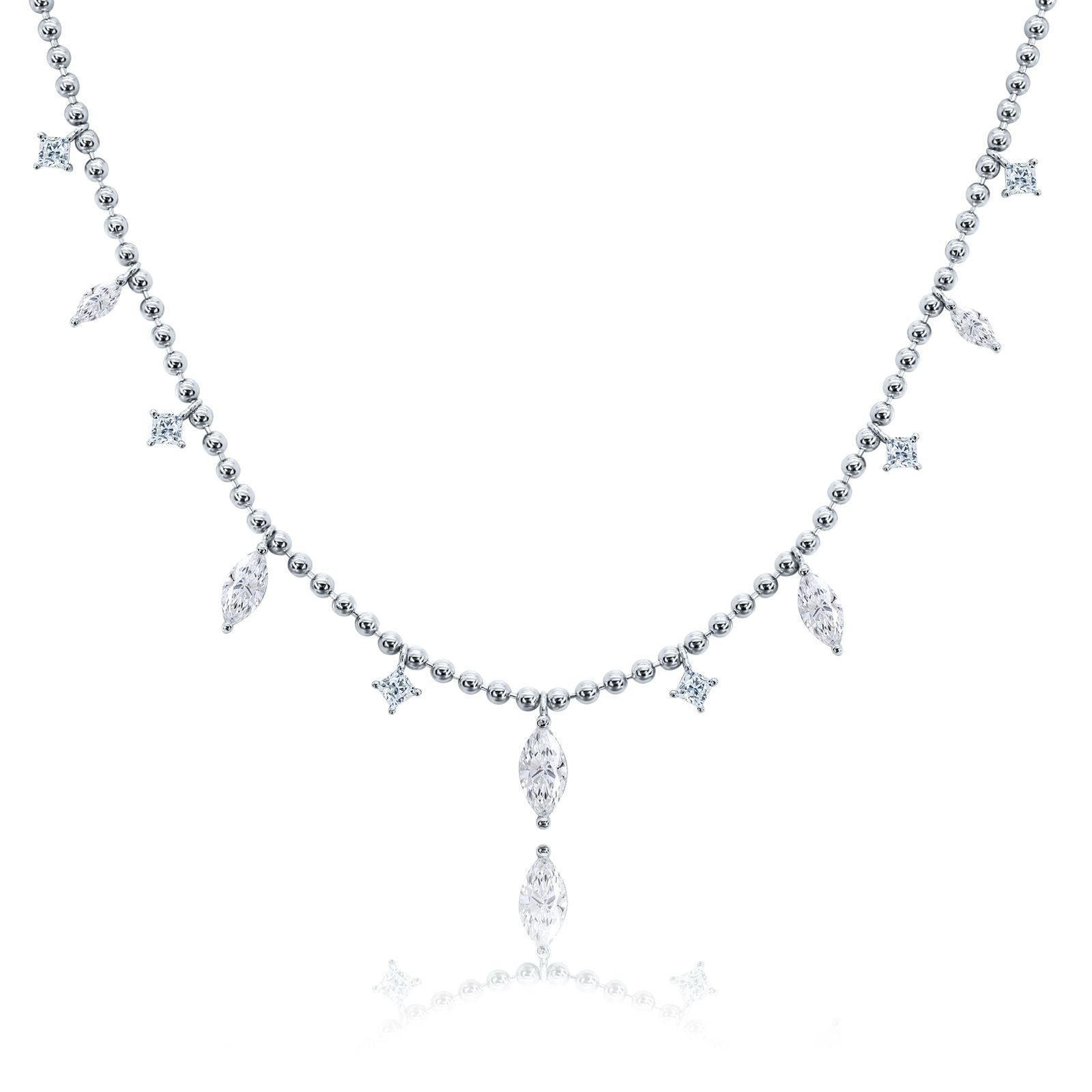 Toilet chain multi Diamond charms necklace