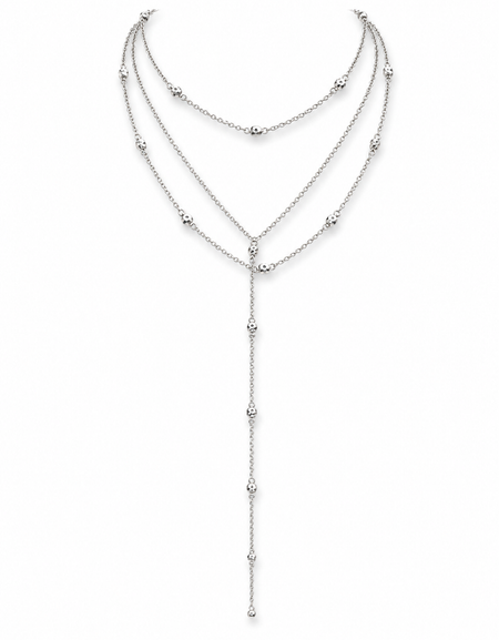 Silver Cascade Layered Necklace
