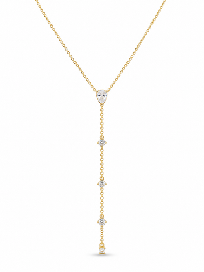 Crystal Drop Lariat Necklace