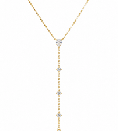 Crystal Drop Lariat Necklace