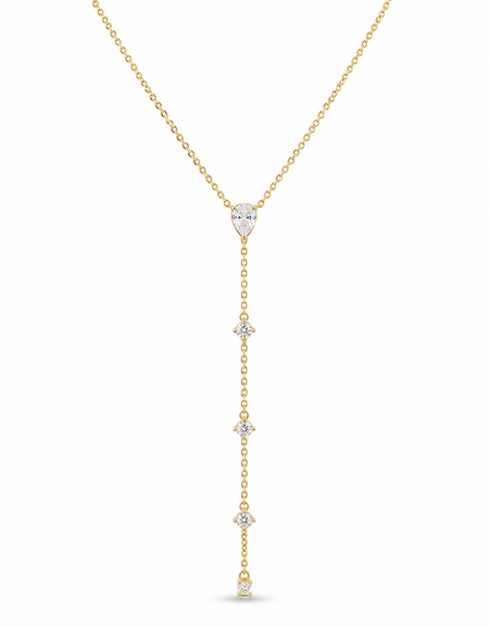 Crystal Drop Lariat Necklace