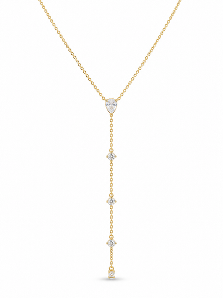 Crystal Drop Lariat Necklace