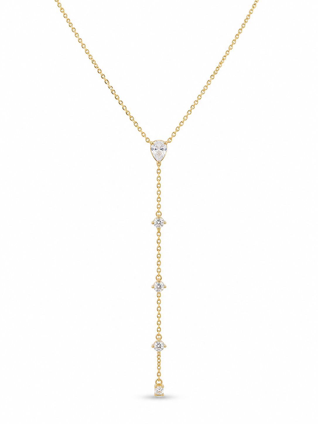 Crystal Drop Lariat Necklace