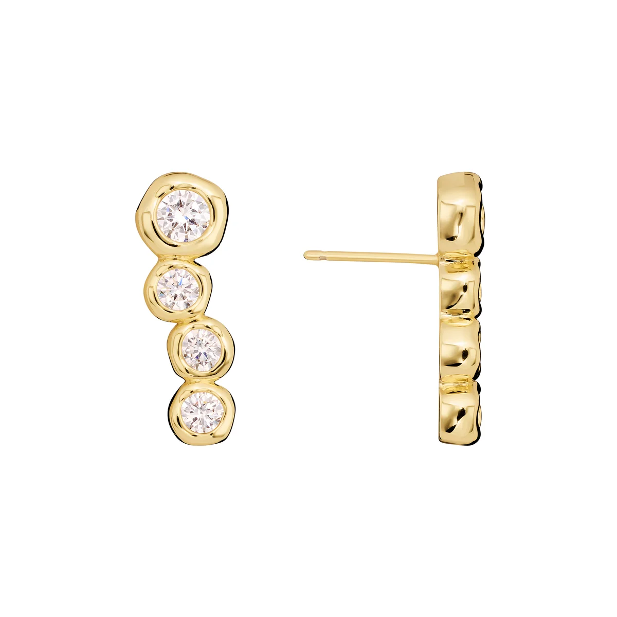 Four Stone Drop Earrings