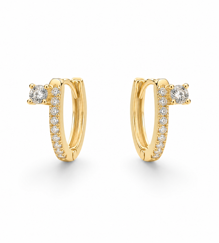 Pave Side Cz Huggie