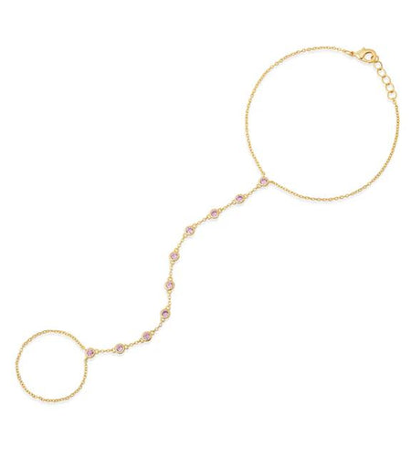 Pink Bezel Hand Chain
