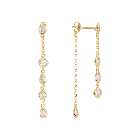 Mixed Cut Crystal Drop Earrings