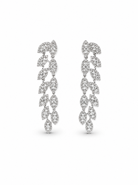Diamond Vine Drop Earrings