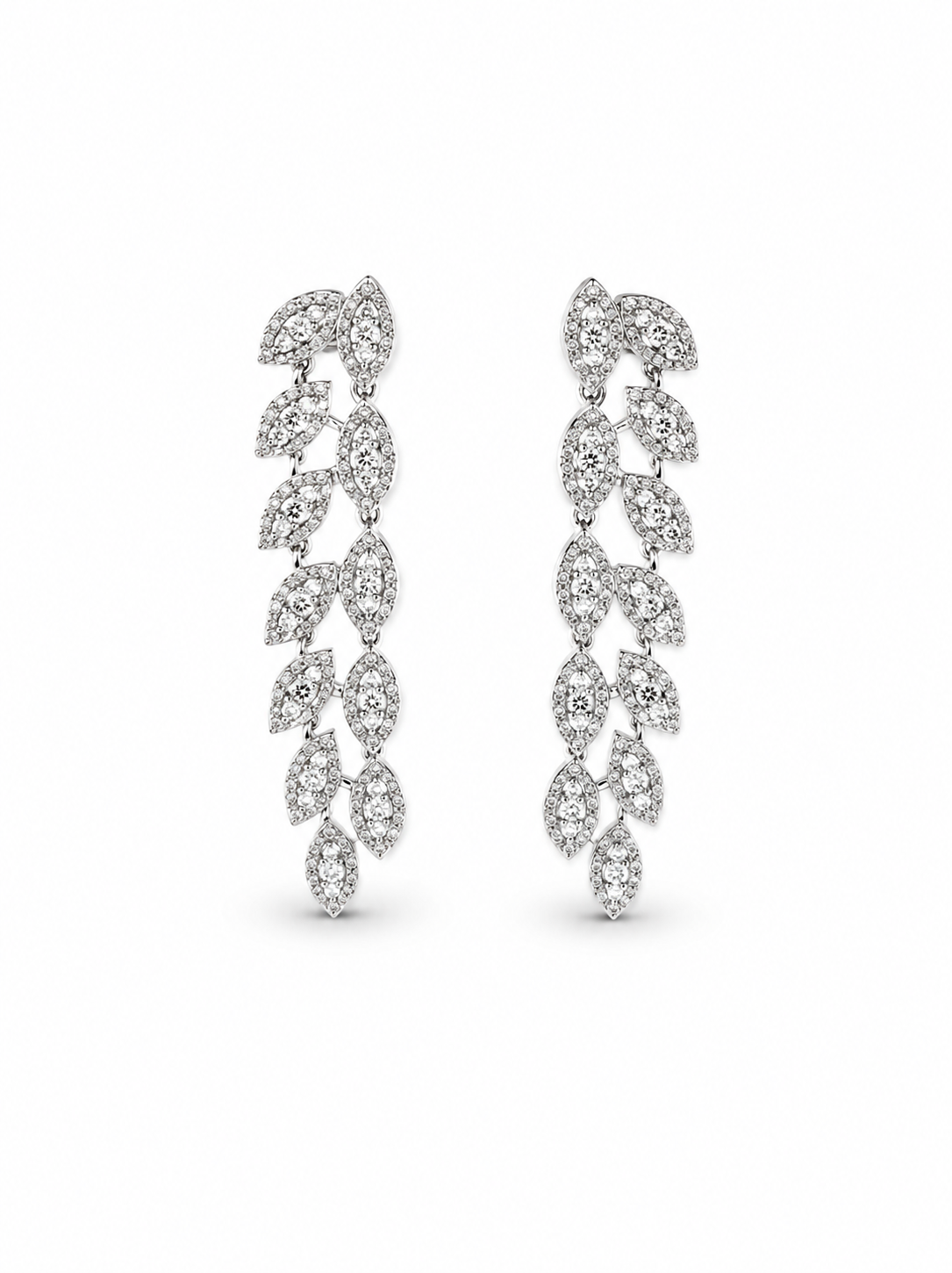 Diamond Vine Drop Earrings