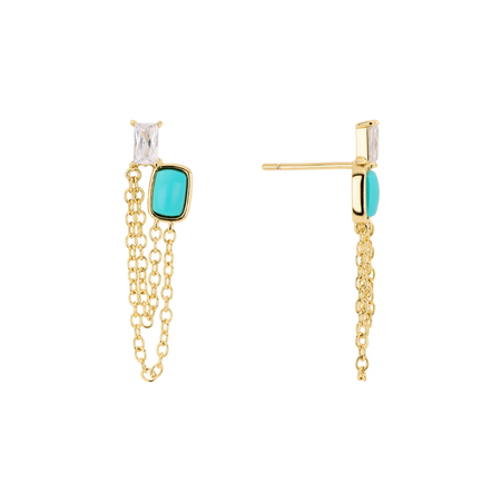 Turquoise Chain Drop Earrings