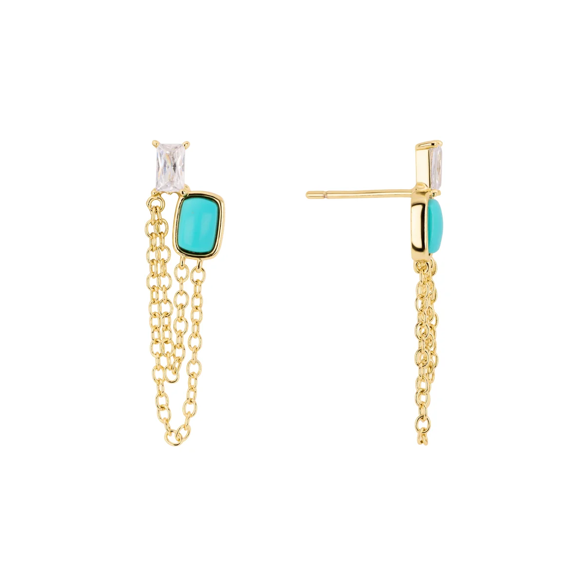 Turquoise Chain Drop Earrings