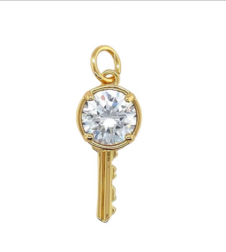 Key Crystal Charm