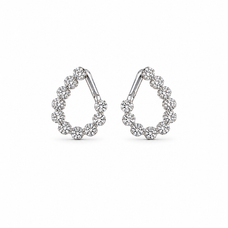 Diamond Beaded Teardrop Hoops