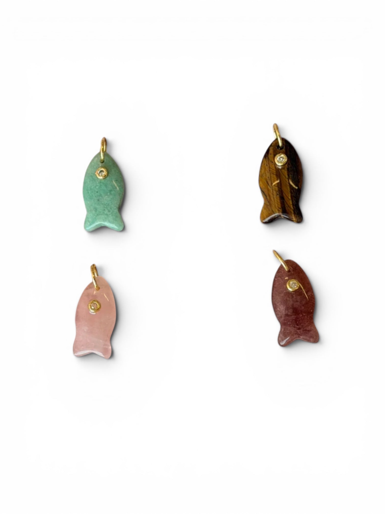 Little Fish Gem Stone Charms