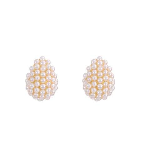 Dome with Mini Pearls Earrings