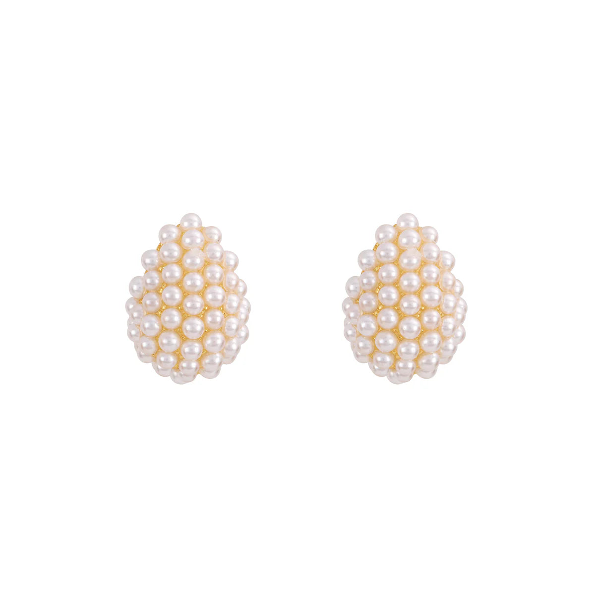 Dome with Mini Pearls Earrings