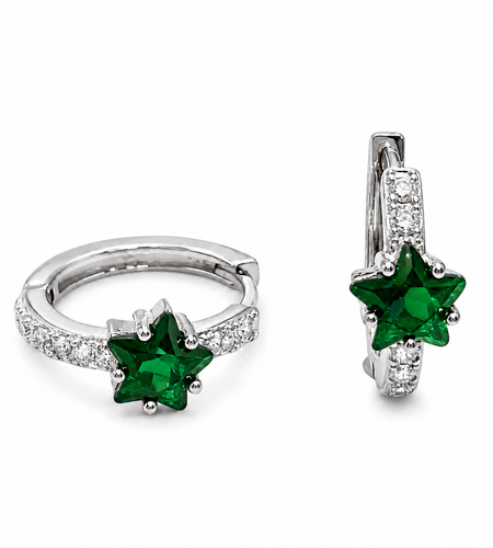 Color Cz star huggie