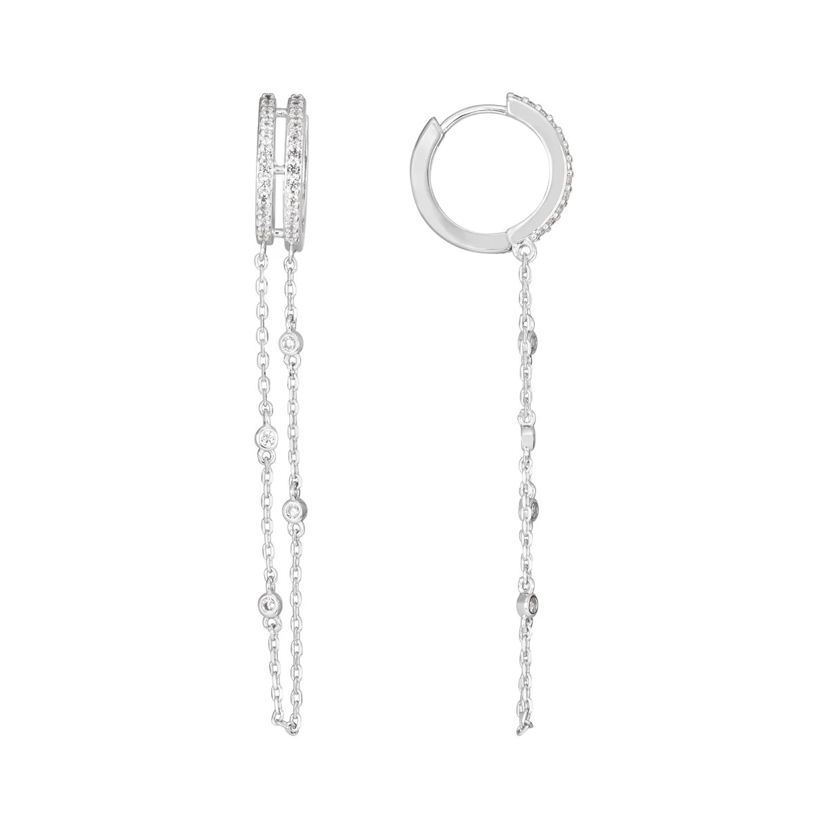 Crystal Chain Huggie Earrings