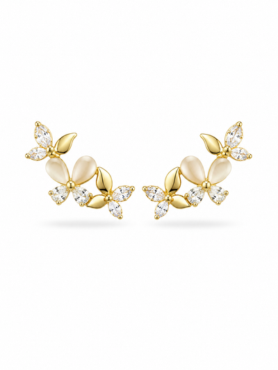 Golden Butterfly Garden Earrings