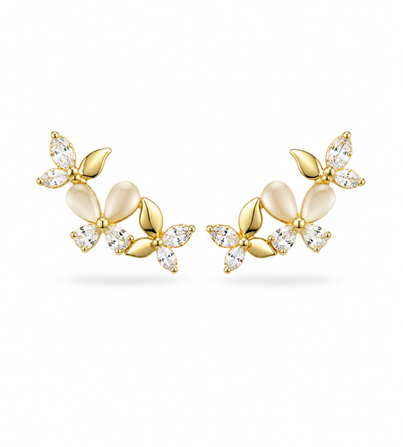 Golden Butterfly Garden Earrings