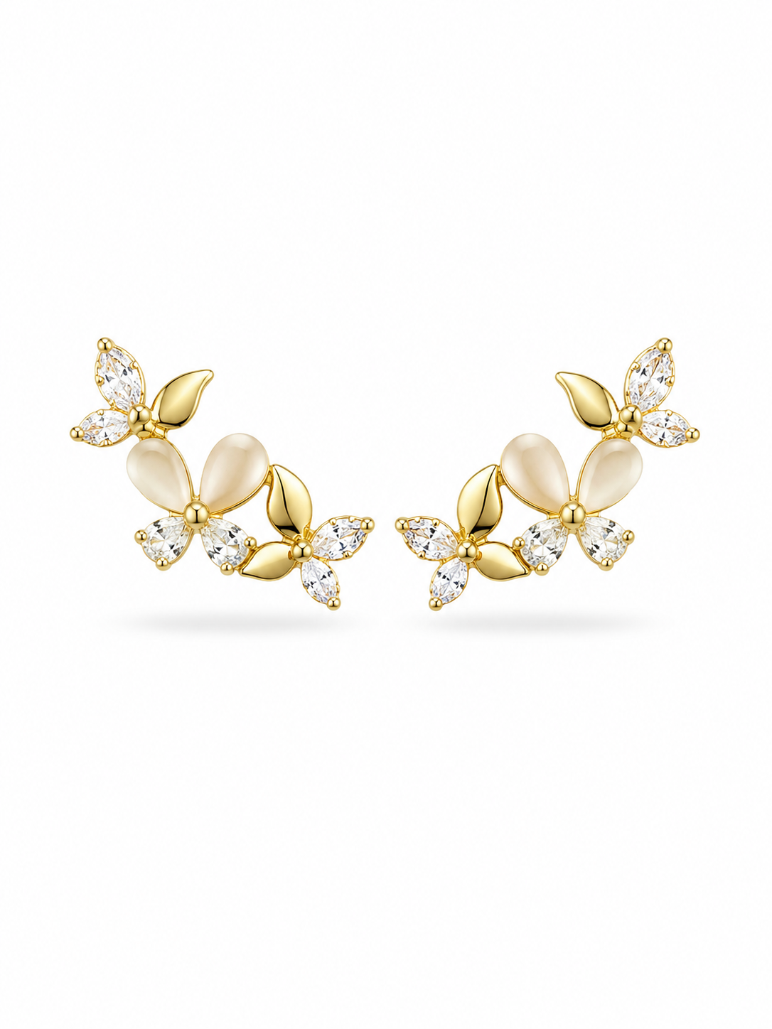 Golden Butterfly Garden Earrings