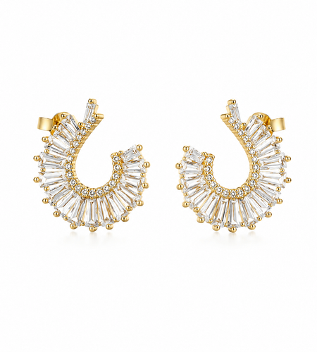 Curved Baguette Earrings