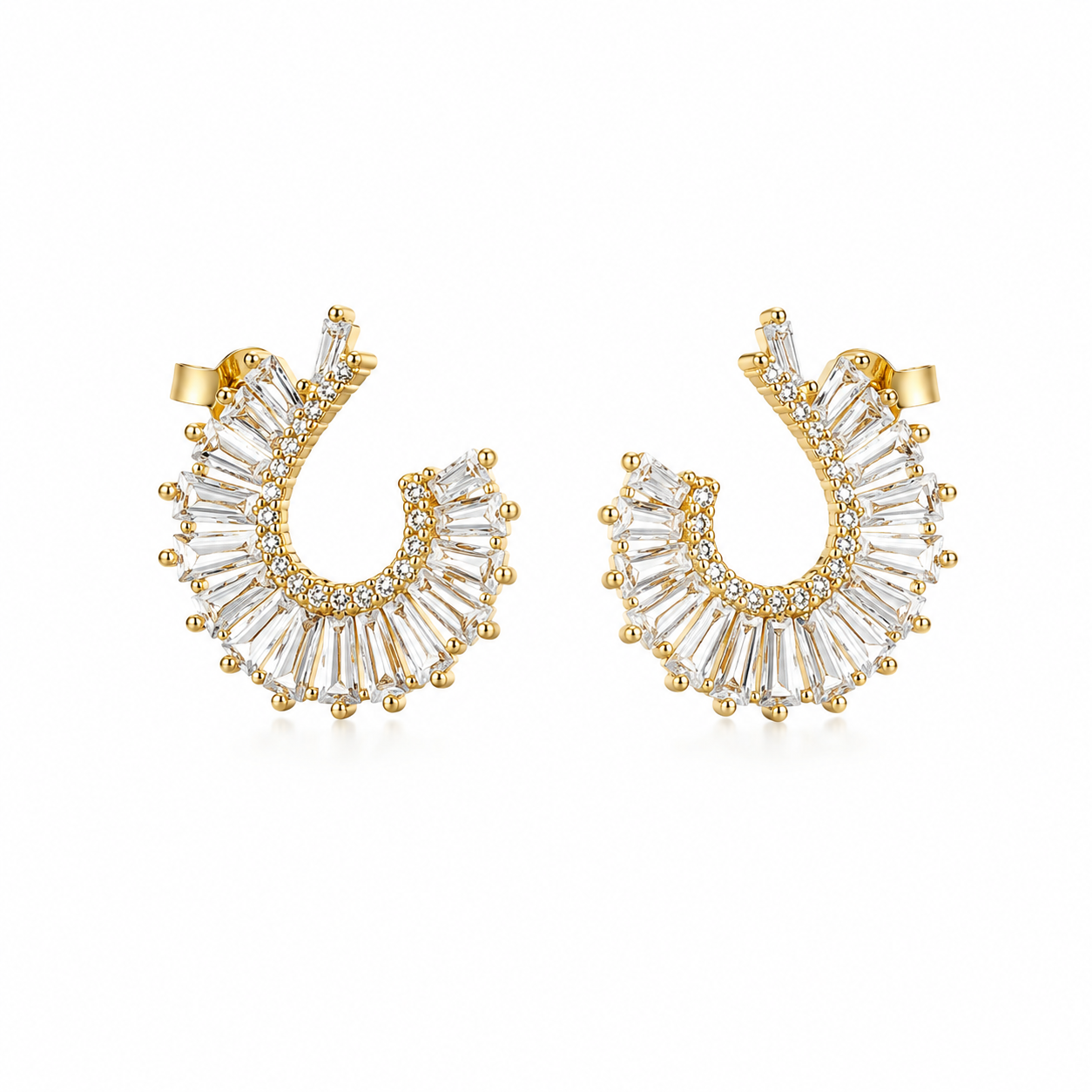 Curved Baguette Earrings