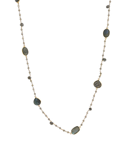 Long Necklace with natural stones