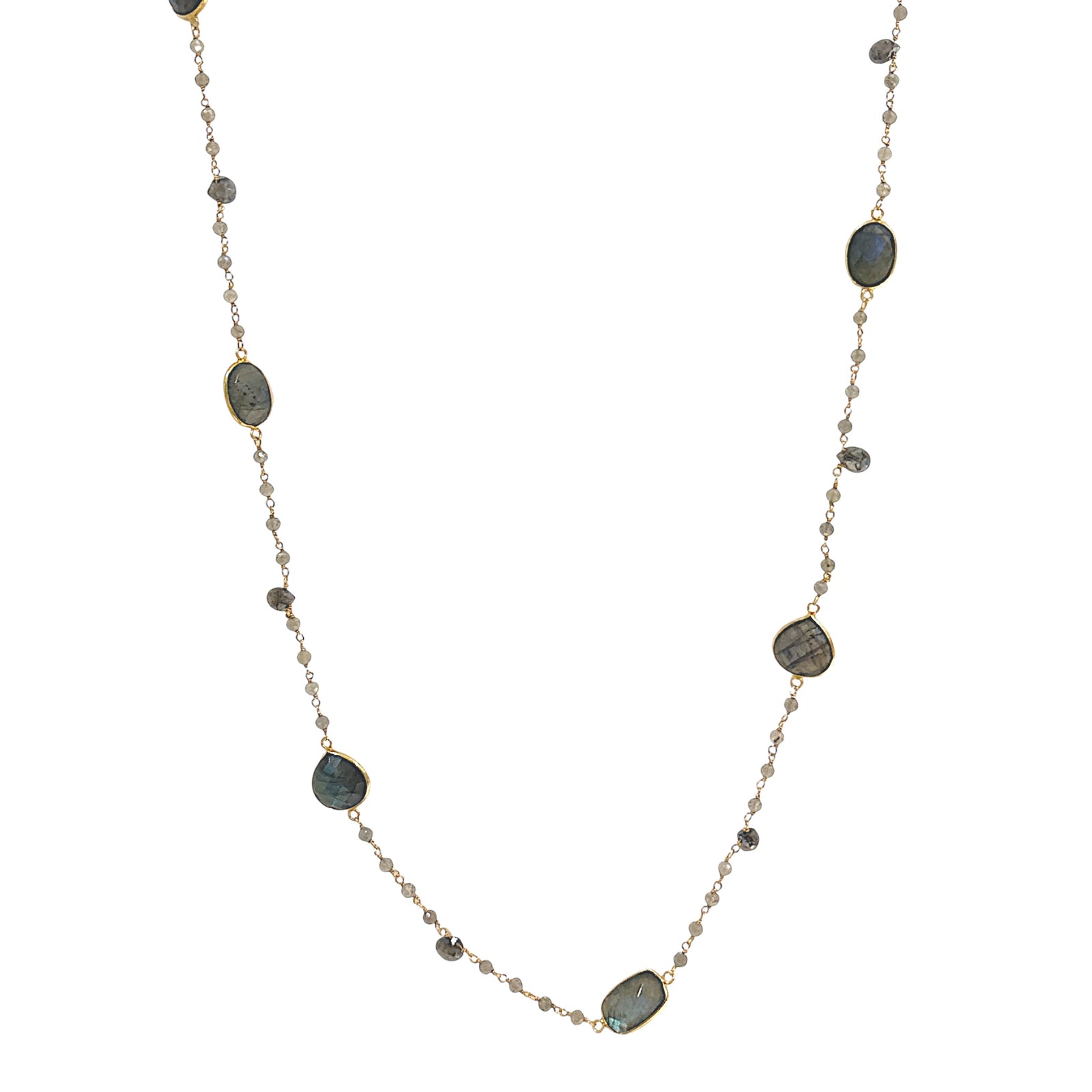 Long Necklace with natural stones