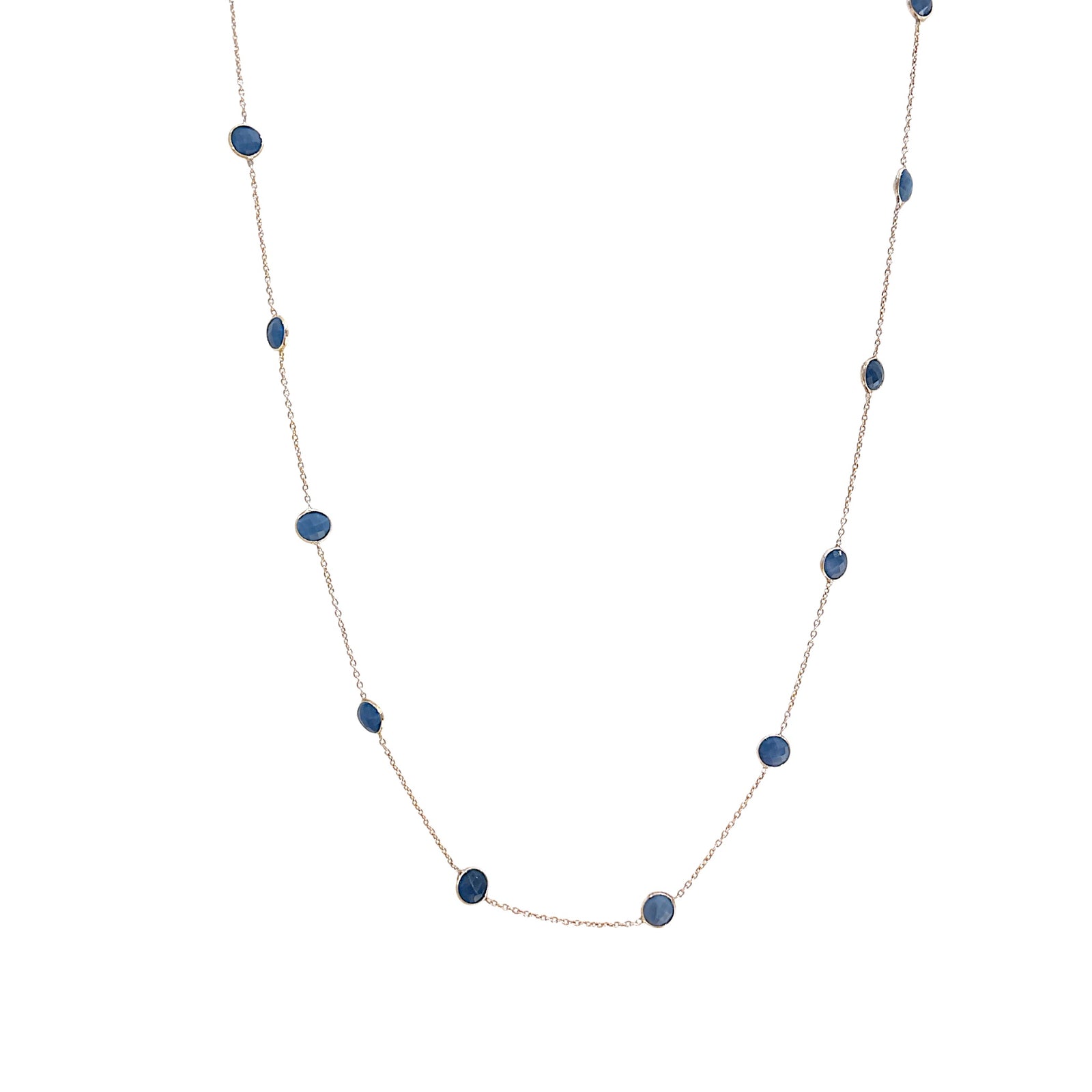 Long necklace w/zafire stones