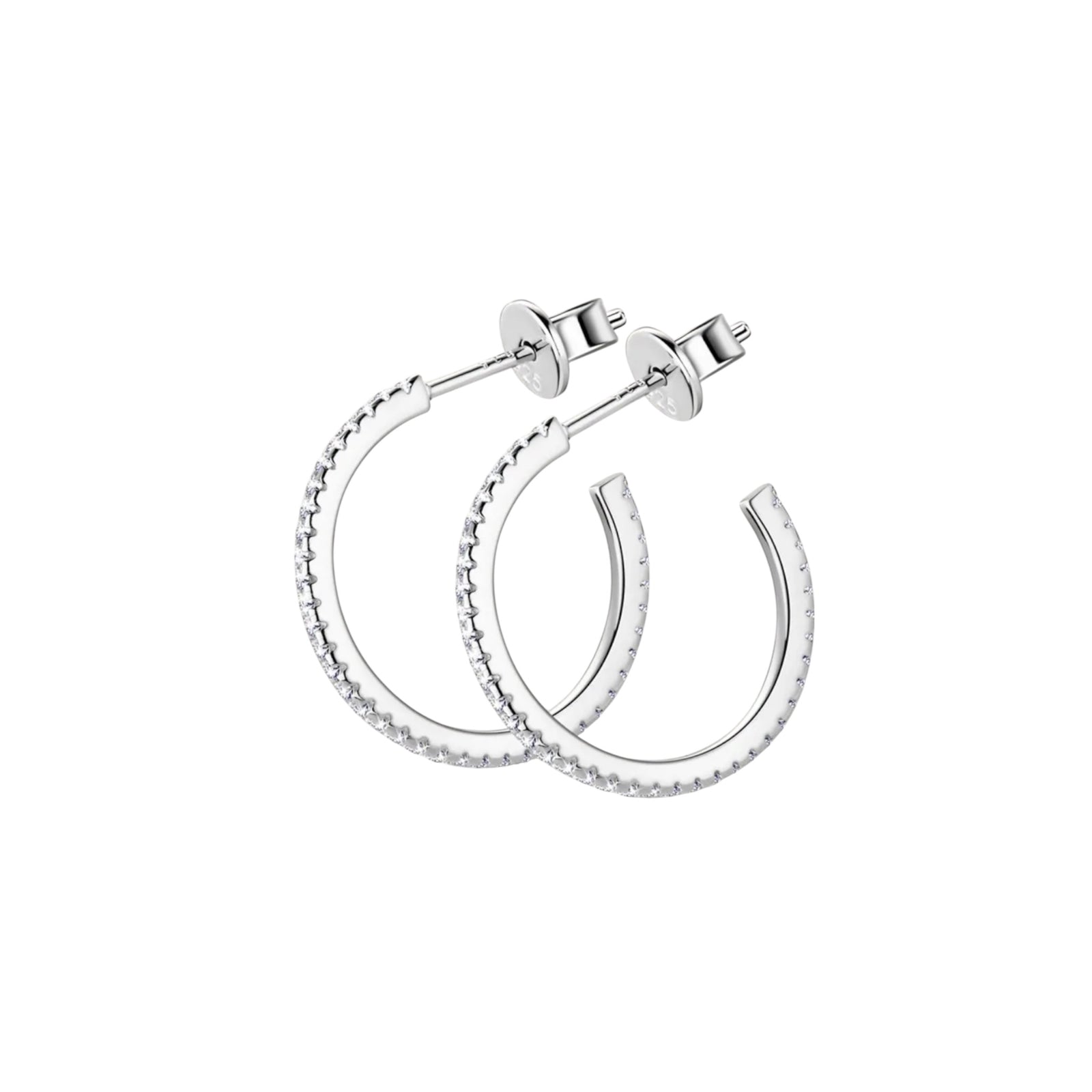 Pave Open medium Hoops
