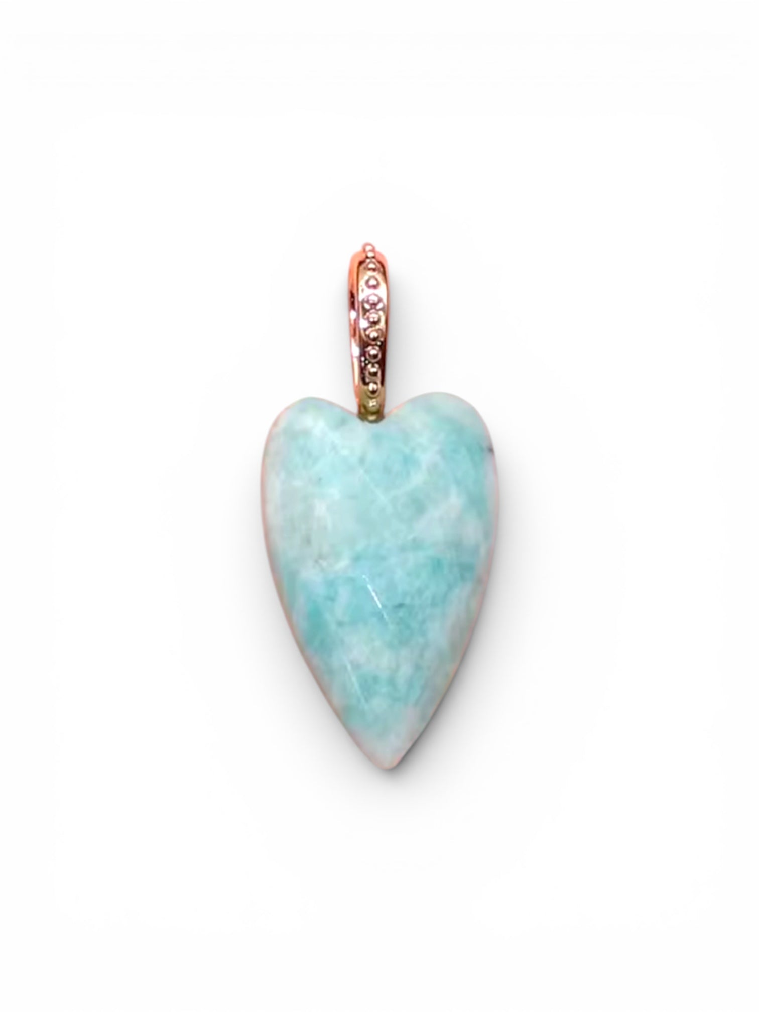 Heart long Natural Stone Charm