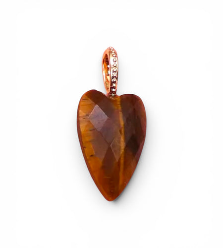Heart long Natural Stone Charm