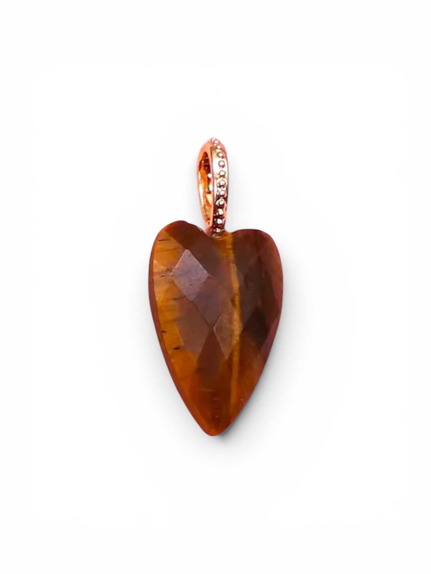 Heart long Natural Stone Charm