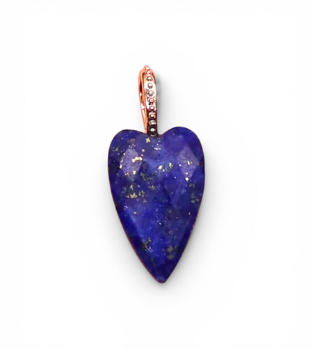 Heart long Natural Stone Charm