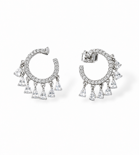 Teardrop charms hoop Earrings